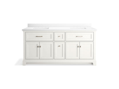 KOHLER K-29264-BD1 Charlemont 72" bathroom vanity cabinet with sinks and quartz top