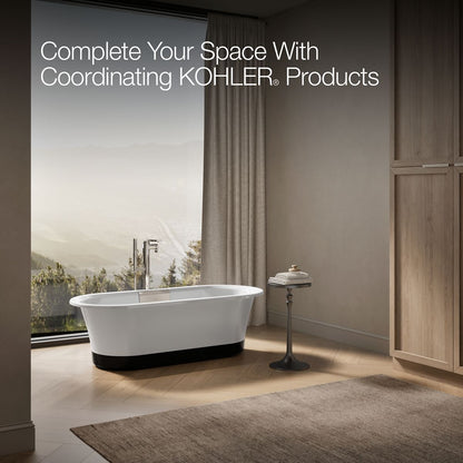 KOHLER K-29326-0B7 Volute 63" x 28-3/8" freestanding bath with base