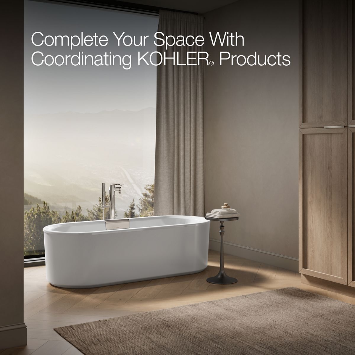 KOHLER K-29329-0 Volute 70-7/8" x 30-3/8" freestanding bath with shroud