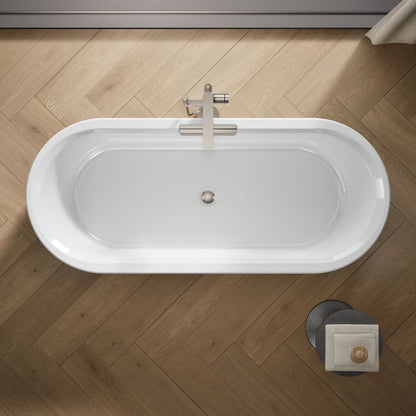 KOHLER K-29329-0 Volute 70-7/8" x 30-3/8" freestanding bath with shroud