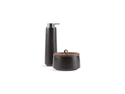 KOHLER K-29591-TB2 Bente Two-piece countertop accessory set, Ebony Pearl, shagreen ebony pearl