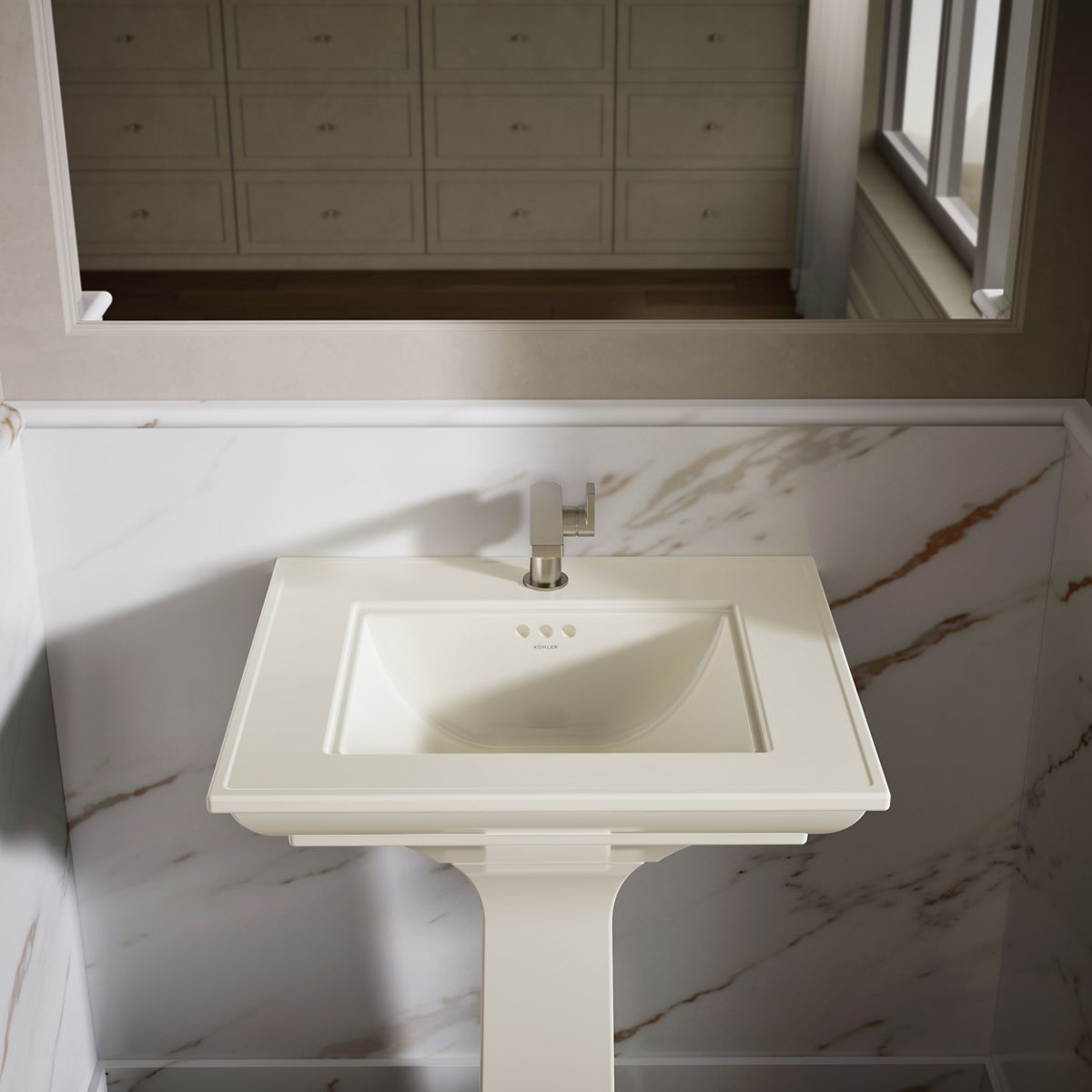 KOHLER K-29999-1 Memoirs Stately 25" pedestal/console table bathroom sink