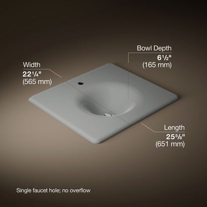 KOHLER Iron/Impressions 25" Enameled cast iron vanity top with integrated round sink