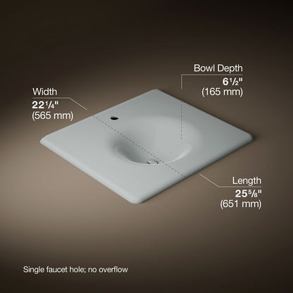 KOHLER Iron/Impressions 25" Enameled cast iron vanity top with integrated round sink