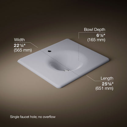 KOHLER Iron/Impressions 25" Enameled cast iron vanity top with integrated round sink