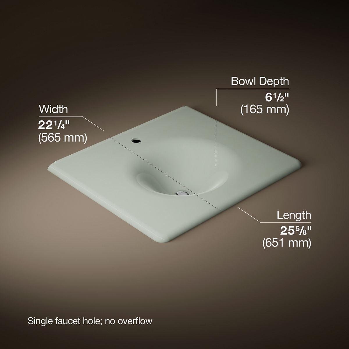 KOHLER Iron/Impressions 25" Enameled cast iron vanity top with integrated round sink