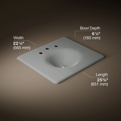 KOHLER Iron/Impressions 25" Enameled cast iron vanity top with integrated round sink