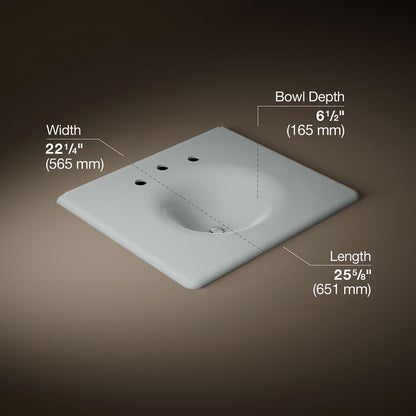 KOHLER Iron/Impressions 25" Enameled cast iron vanity top with integrated round sink