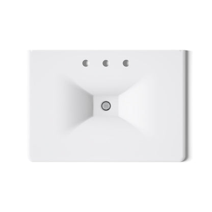 KOHLER Iron/Impressions 31" Enameled cast iron vanity top with integrated rectangular sink