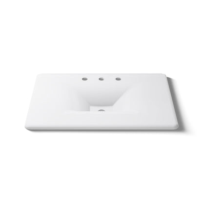 KOHLER Iron/Impressions 31" Enameled cast iron vanity top with integrated rectangular sink
