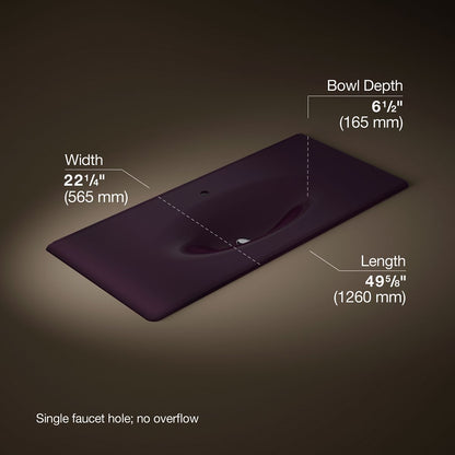 KOHLER Iron/Impressions 49" Enameled cast iron vanity top with integrated oval sink