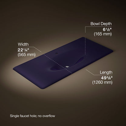 KOHLER Iron/Impressions 49" Enameled cast iron vanity top with integrated oval sink