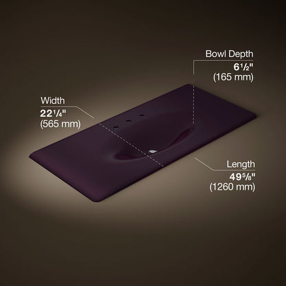KOHLER Iron/Impressions 49" Enameled cast iron vanity top with integrated oval sink