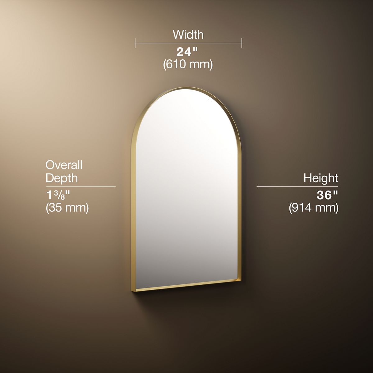 3/4 view of product with dimensions