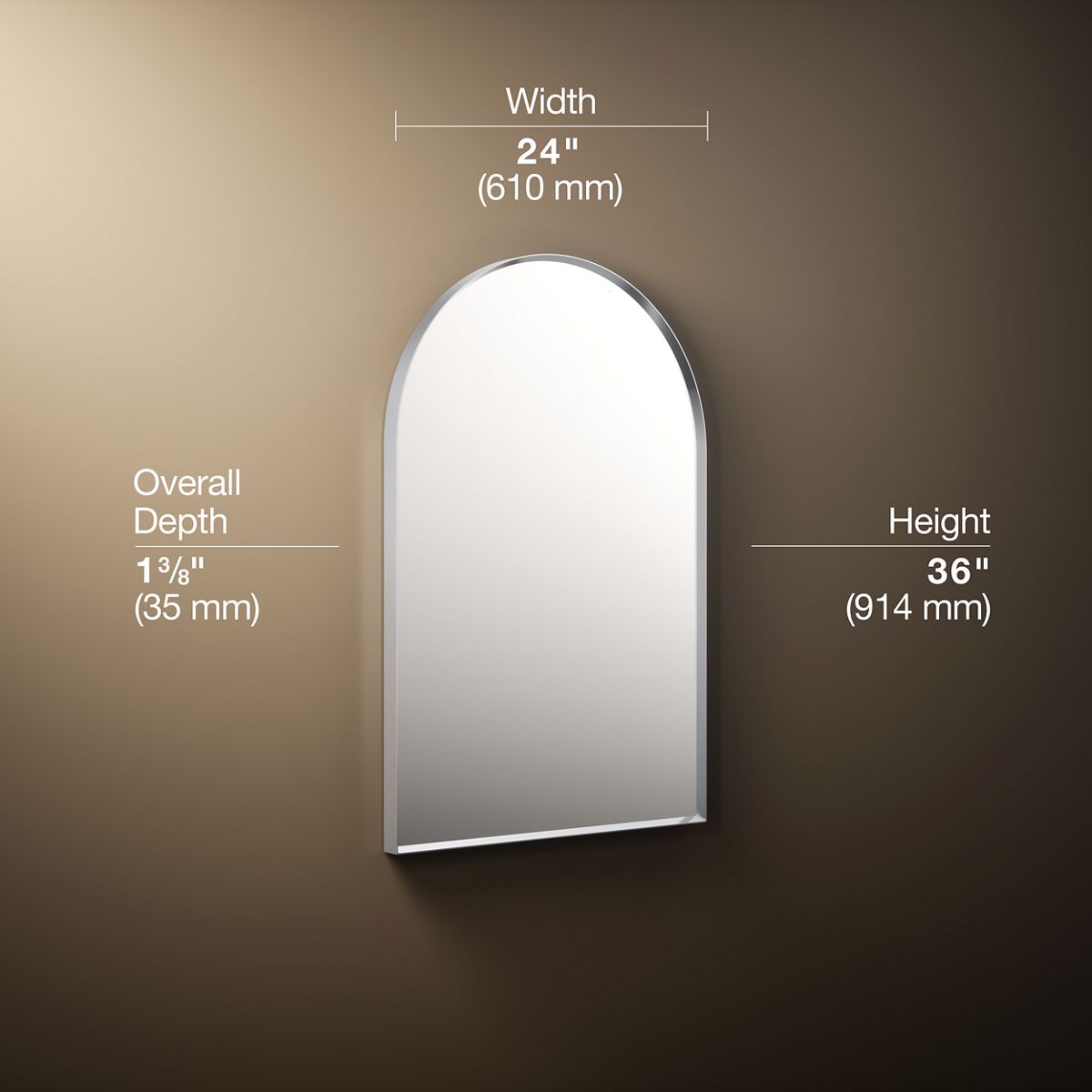 3/4 view of product with dimensions