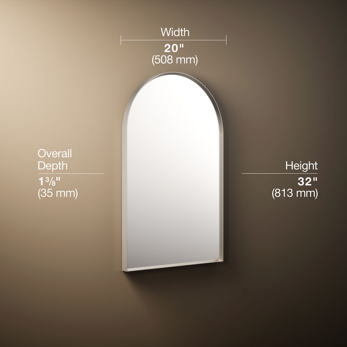 3/4 view of product with dimensions