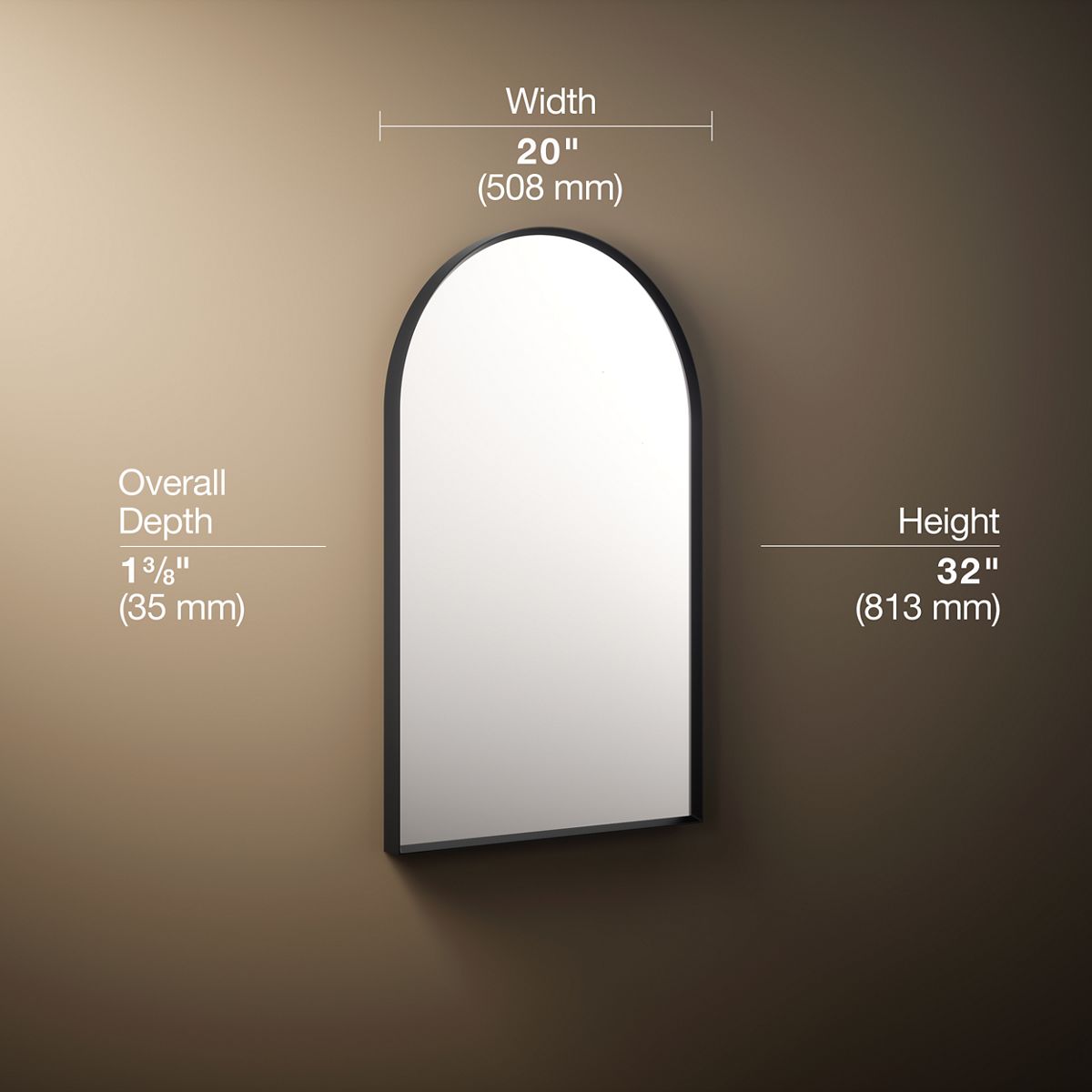 3/4 view of product with dimensions