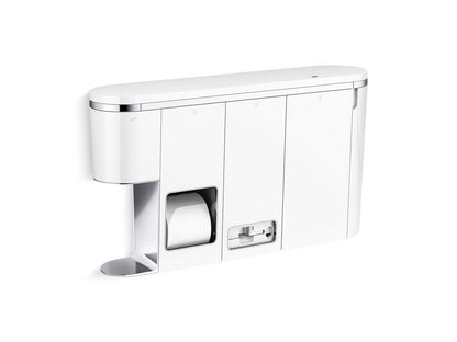 KOHLER K-30666-LWW Clean Haven Hygiene Station with Menstrual Product Dispenser, Left Mount, Polished Chrome - 3/4 view of pr