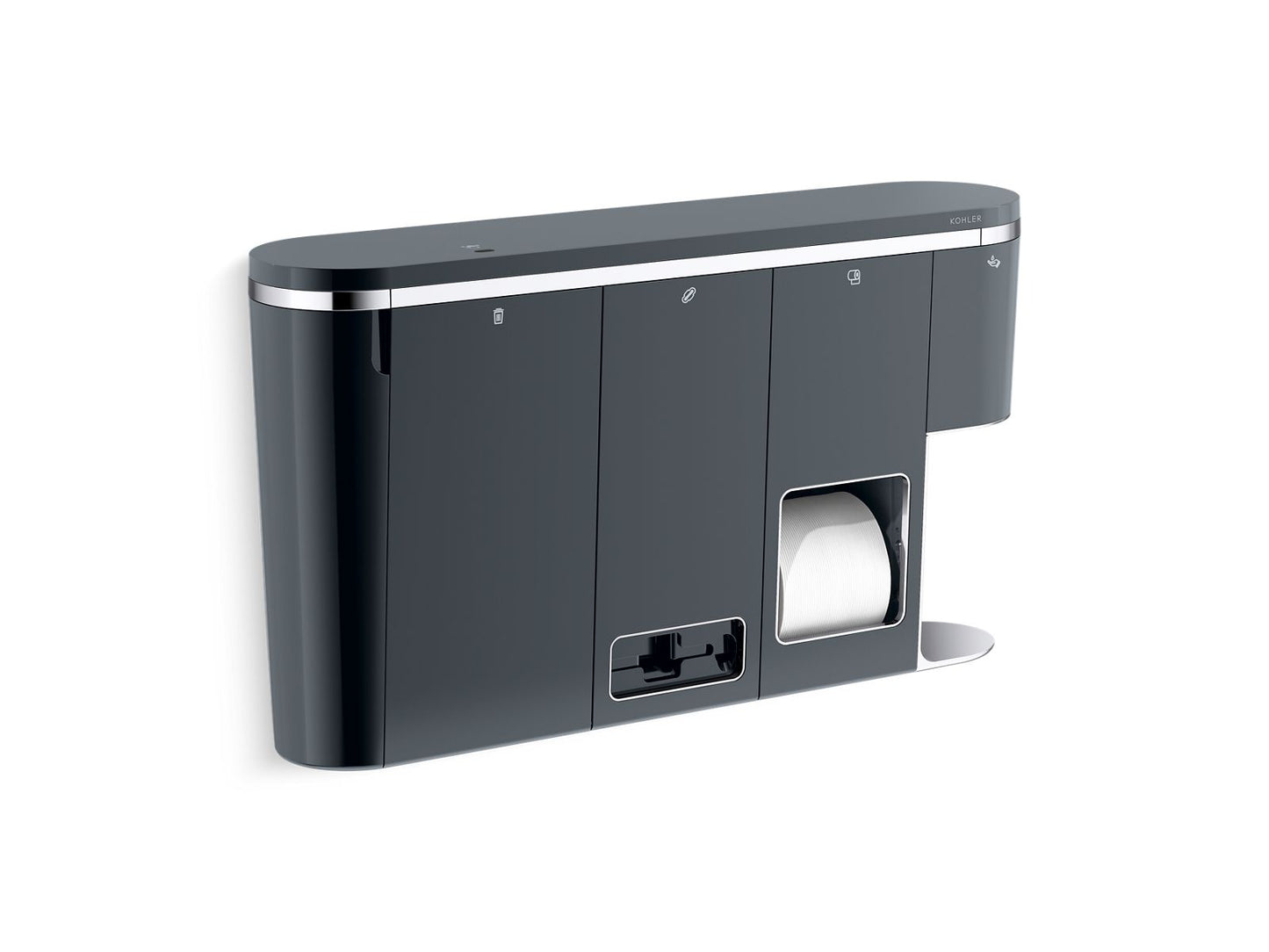 KOHLER K-30666-RWG Clean Haven Hygiene Station with Menstrual Product Dispenser, Right Mount, Polished Chrome - 3/4 view of p