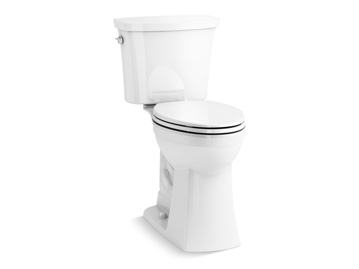 KOHLER K-30688 Kelston ContinuousClean Tall Two-piece Elongated Toilet, 1.28 GPF, White - 3/4 view of product