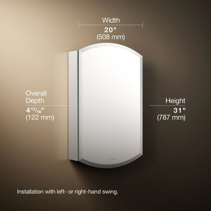 3/4 view of product with dimensions