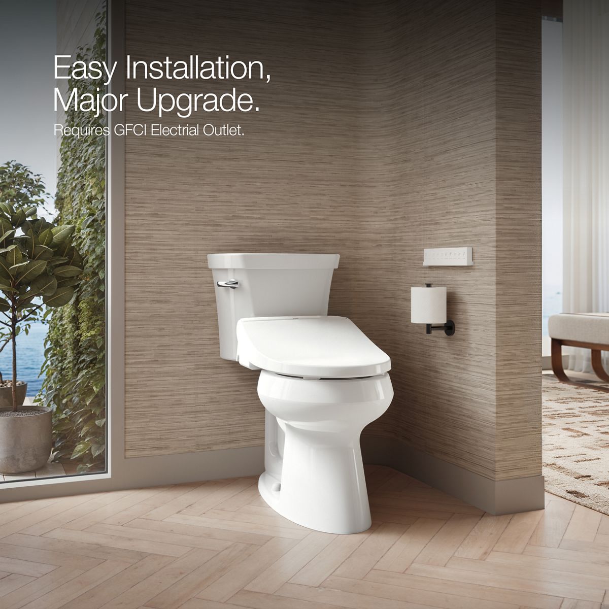 KOHLER PureWash E880 Round-front bidet toilet seat with remote control