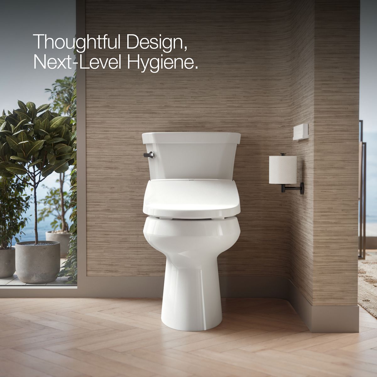 KOHLER PureWash E880 Round-front bidet toilet seat with remote control