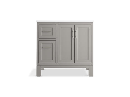 KOHLER K-31244-ASB Quo 36" bathroom vanity cabinet with sink and quartz top