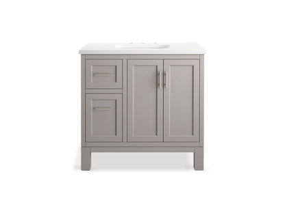 KOHLER K-31244-ASB Quo 36" bathroom vanity cabinet with sink and quartz top