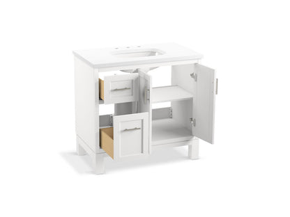 KOHLER K-31244-ASB Quo 36" bathroom vanity cabinet with sink and quartz top