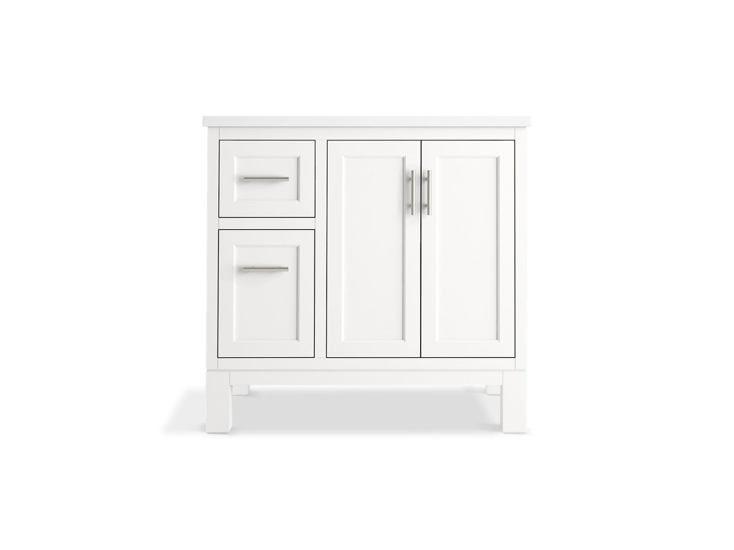 KOHLER K-31244-ASB Quo 36" bathroom vanity cabinet with sink and quartz top