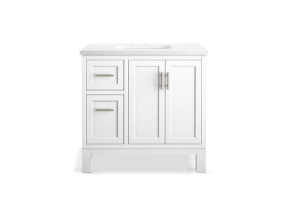 KOHLER K-31244-ASB Quo 36" bathroom vanity cabinet with sink and quartz top