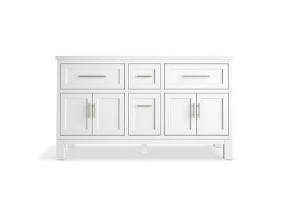 KOHLER K-31246-ASB Quo 60" bathroom vanity cabinet with sinks and quartz top