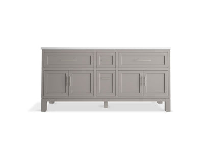KOHLER K-31247-ASB Quo 72" bathroom vanity cabinet with sinks and quartz top