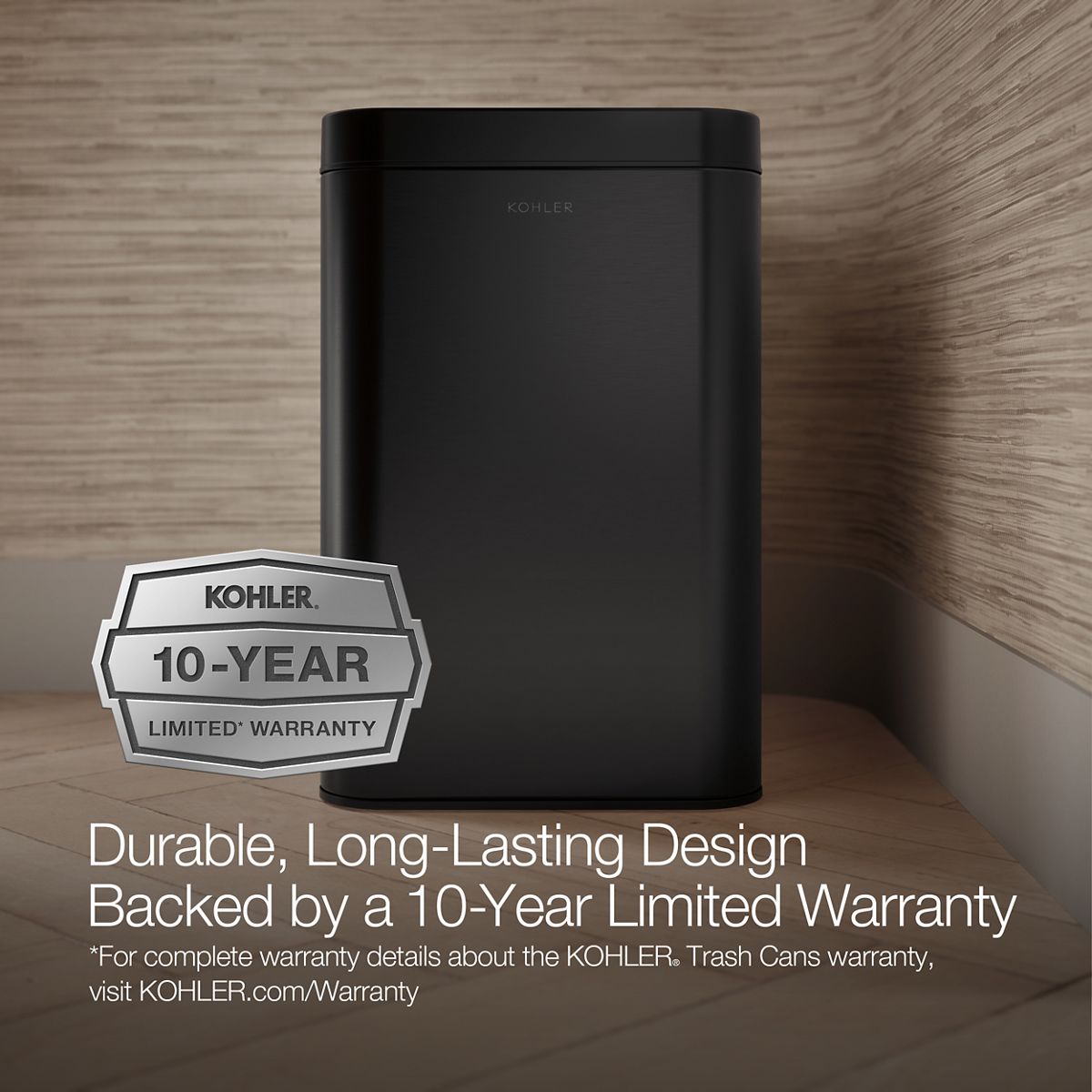KOHLER K-31314 25-liter open-top trash can