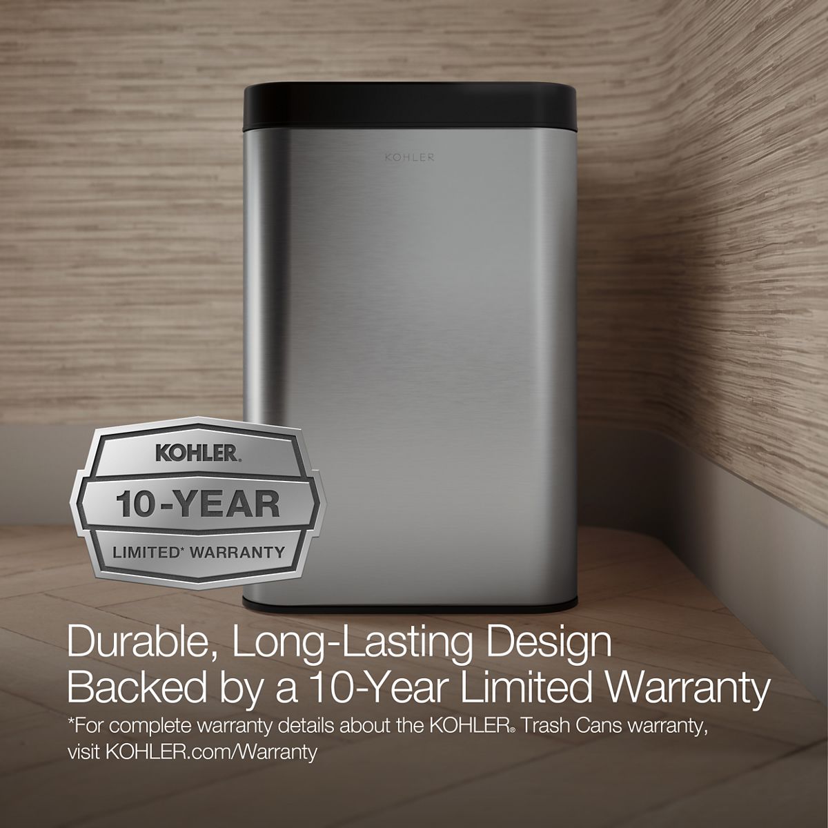 KOHLER K-31314 25-liter open-top trash can