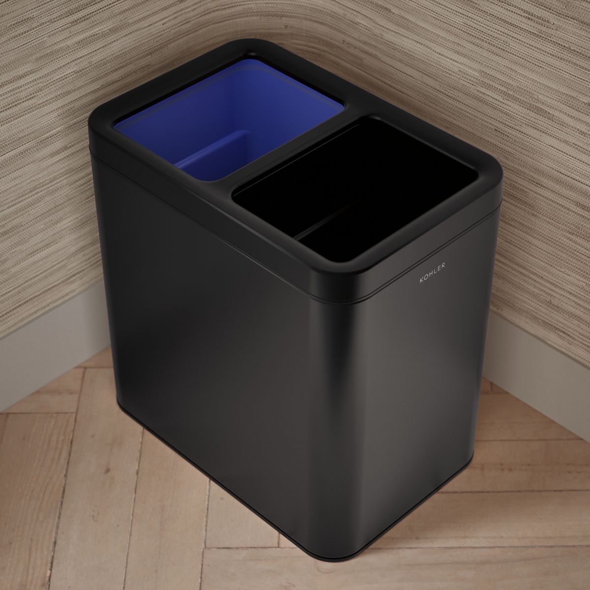 KOHLER K-31315 22-liter dual-compartment open-top trash can