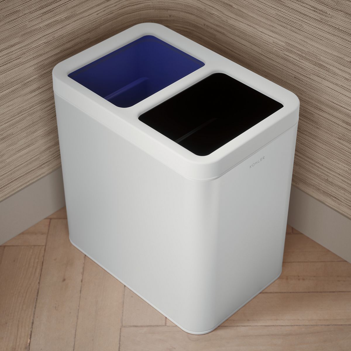 KOHLER K-31315 22-liter dual-compartment open-top trash can