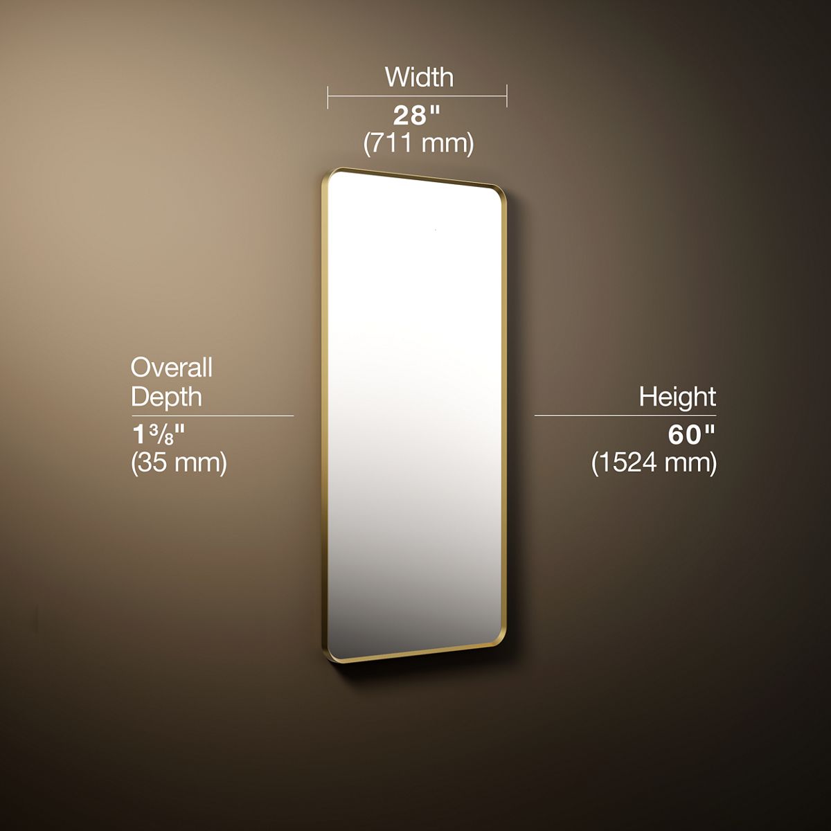 3/4 view of product with dimensions