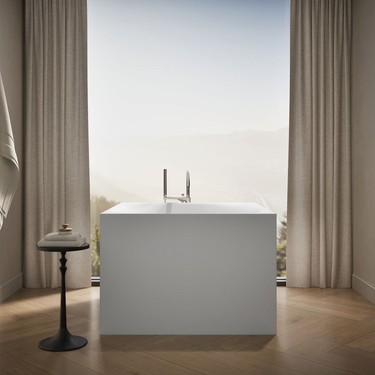 KOHLER K-31404-PF Stillness Smart Soak 46" x 46" freestanding bath