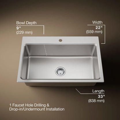 3/4 view of product with dimensions
