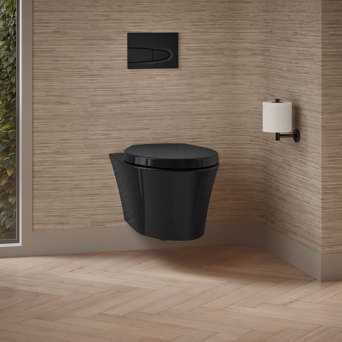 KOHLER K-31539 Veil Wall-hung compact elongated toilet, dual-flush