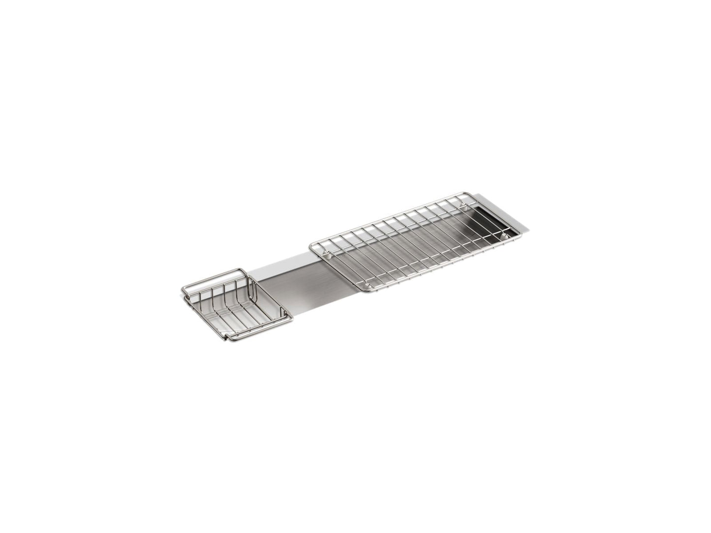 KOHLER K-3155-NA Undertone 33" x 8-1/4" x 6-5/16" Undermount single-bowl trough kitchen sink, includes wire basket and rack