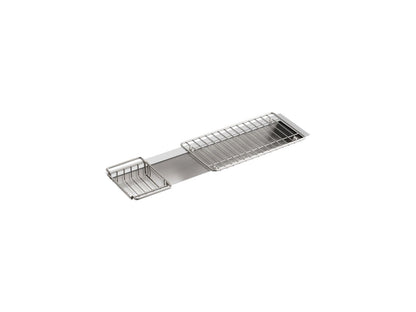 KOHLER K-3155-NA Undertone 33" x 8-1/4" x 6-5/16" Undermount single-bowl trough kitchen sink, includes wire basket and rack