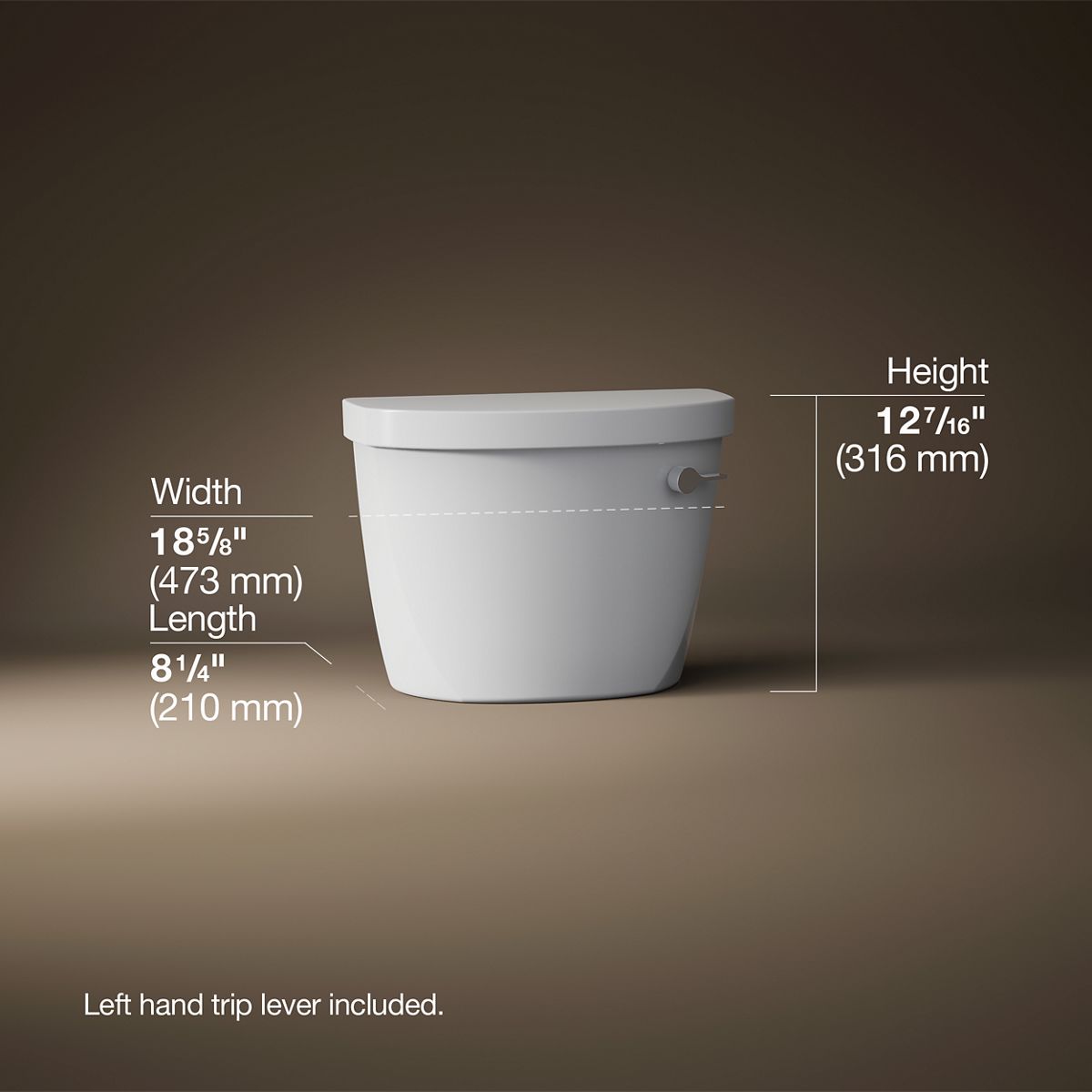 KOHLER K-31615-RA Cimarron Toilet tank, 1.28 gpf