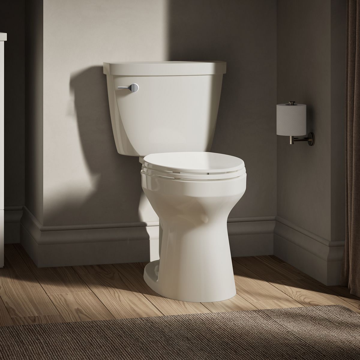 KOHLER K-31620-DRY Cimarron Two-piece Elongated Toilet, 1.6 GPF, Biscuit - image focused on single product story