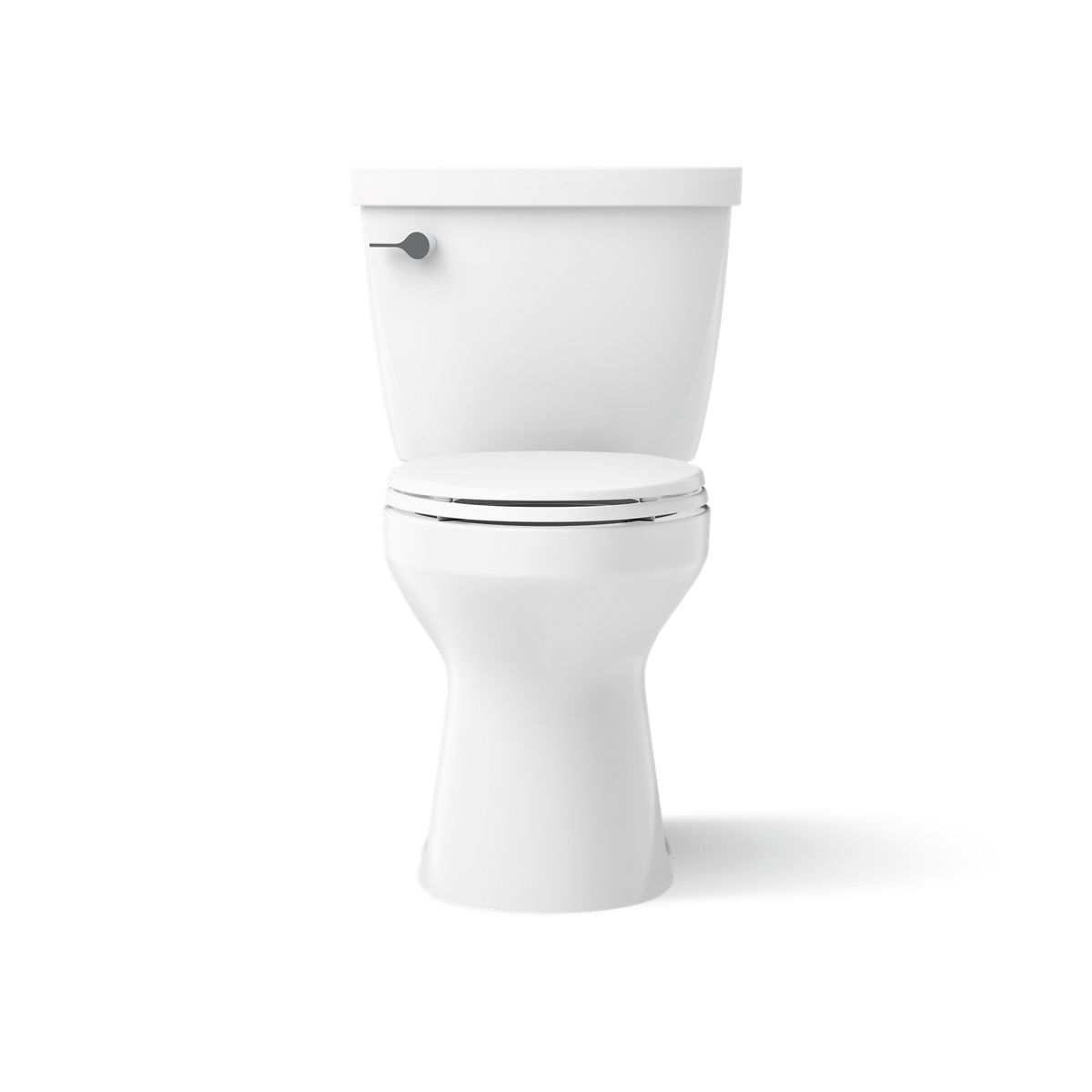 KOHLER K-31621-DRY Cimarron Two-piece Elongated Toilet, 1.28 GPF, White - front view of product