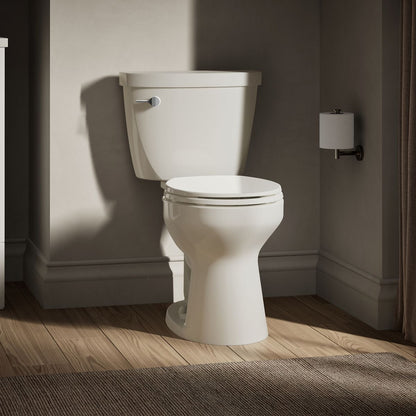 KOHLER K-31641-DRY Cimarron Two-piece Round-front Toilet, 1.28 GPF, Biscuit - image focused on single product story