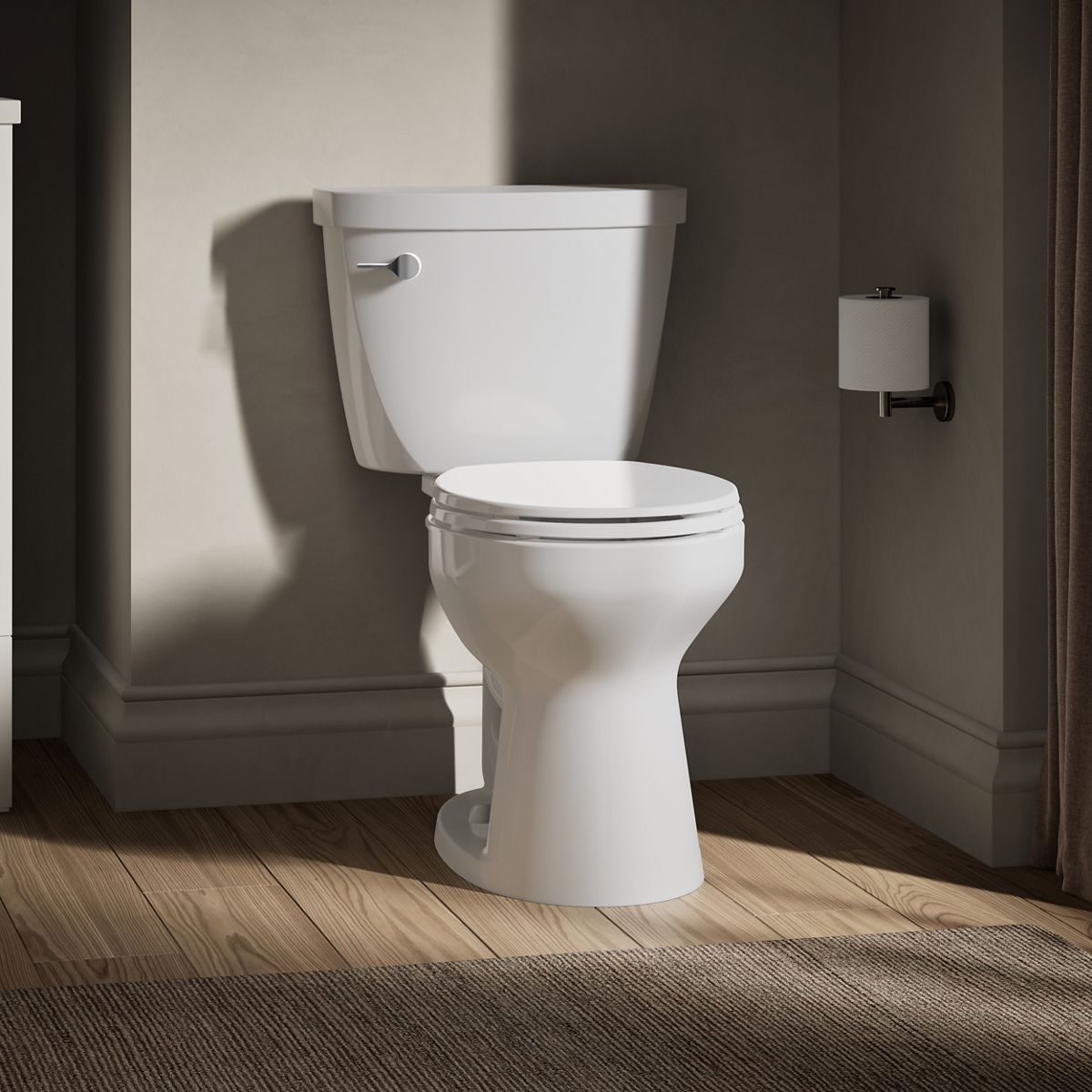 KOHLER K-31641-DRY Cimarron Two-piece Round-front Toilet, 1.28 GPF, White - image focused on single product story