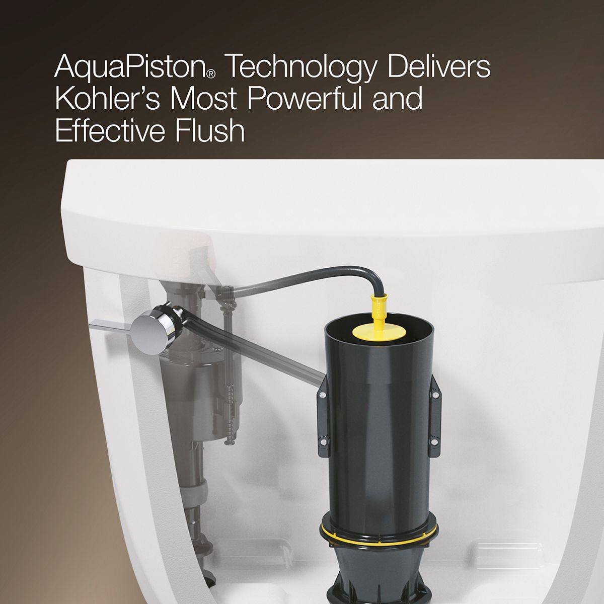 KOHLER K-31641-DRYRA Cimarron Two-piece Round-front Toilet, 1.28 GPF, White - Detail image of a product feature